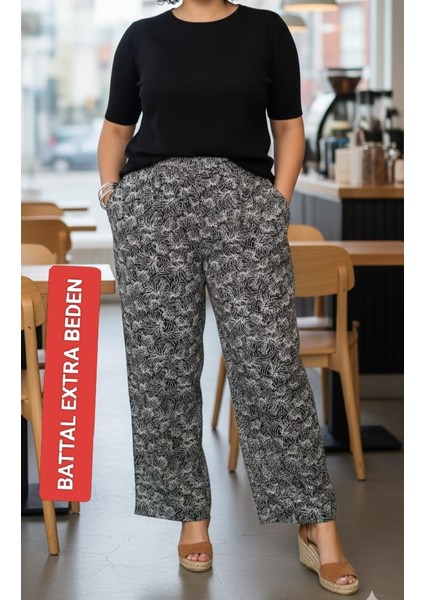 Kadın Bayan Büyük Battal Extra Turbo Jumbo Beden Viskon Süet Penye Kumaş 2 Yan Cep Pantolon Eşofman Altı Pijama Altı 150 Kilograma Kadar Olur Bol Likralı Esneyen Kumaş Bel Lastikli Süs Bagcıklı