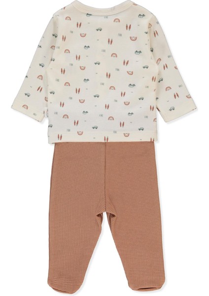 Interlok Patikli Pijama Takımı 2li (Wooden Car) Kahverengi fiyatları