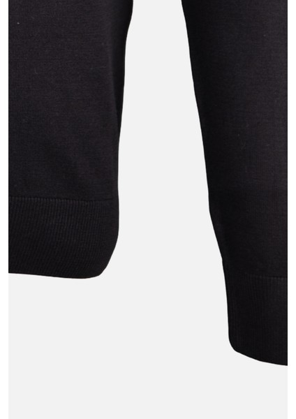 Erkek Polo Yaka Triko Kazak Slim Fit Pamuk Kaşmir Siyah modelleri