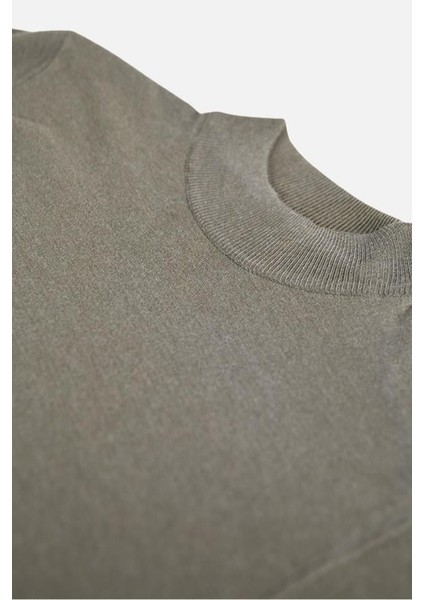 Erkek Yarım Balıkçı Yaka Triko Kazak Pamuk Kaşmir Slim Fit Haki fiyatları