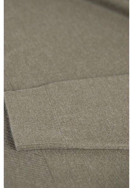 Erkek Yarım Balıkçı Yaka Triko Kazak Pamuk Kaşmir Slim Fit Haki modelleri