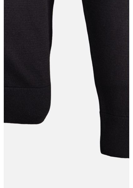 Erkek Yarım Balıkçı Yaka Triko Kazak Pamuk Kaşmir Slim Fit Siyah modelleri