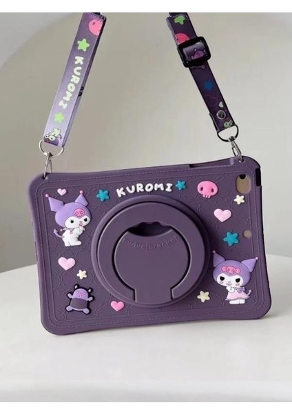 Kuromi Karakterli Dayanıklı Çocuk Tablet Kılıfı Standlı Eğlenceli Koruyucu Kapak