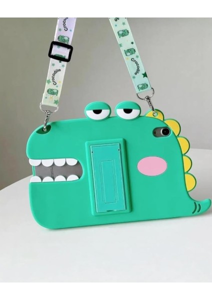 Dinazor Karakterli Dayanıklı Çocuk Tablet Kılıfı Standlı Eğlenceli Koruyucu Kapak