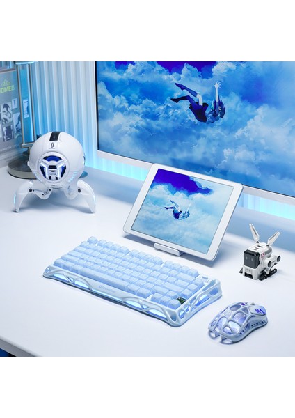 Mercury K1 Rgb Kablosuz Mekanik Gaming Klavye, Alüminyum Çerçeveli, Ingilizce Q, Special Edition, Ice Blue fiyatları