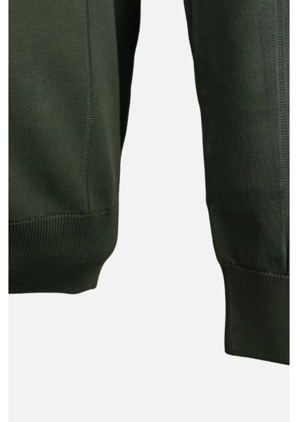 Erkek Bisiklet Yaka Triko Kazak Desenli Slim Fit Rayon Kumaş Haki modelleri