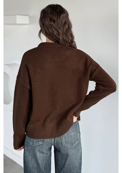 Kadın Bisiklet Yaka Fular Aksesuarlı Triko Kazak P-00019403 fırsatları