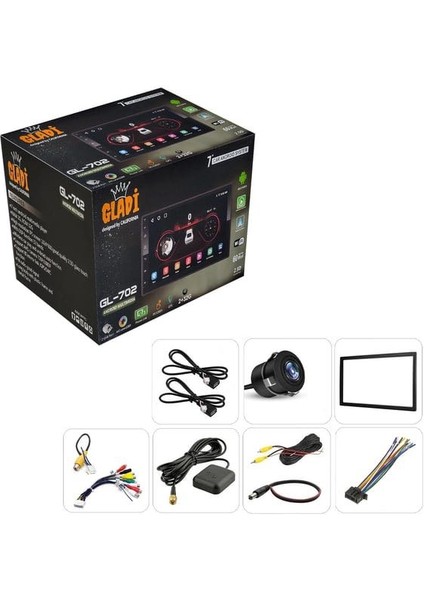 Gladı GL-702 Car Android System (Android Multimedya Sistemi, Geri Görüşlü,7inç, Gbs Modülü Dahil)