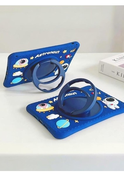 Astronot Karakterli Dayanıklı Çocuk Tablet Kılıfı Standlı Eğlenceli Koruyucu Kapak modelleri