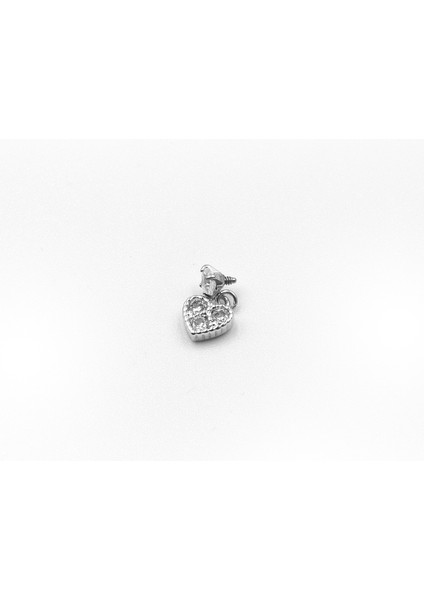 Kalp Sallantılı Tek Taş Tragus & Helix Piercing – Gümüş, Anti Alerjik, Kararma Yapmaz fiyatları