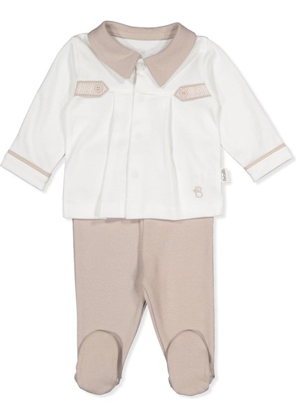 Interlok Patikli Pijama Takımı 2li (Royal Man) Bej