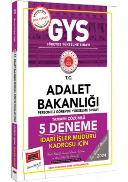 2025 Adalet Bakanlığı Tamamı Çözümlü Idari Işler Müdürü Kadrosu Için 5 Deneme