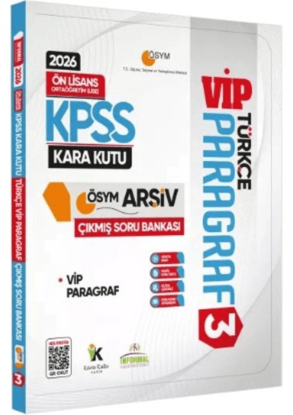 2026 Kpss Önlisans/ortaöğretim Türkçenin Kara Kutusu Paragraf 3 Vip Ösym Çıkmış Soru Bankası