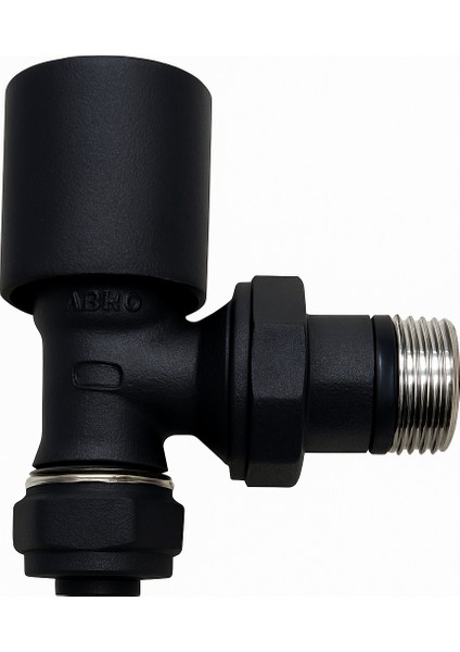 Siyah Pe-X Köşe Radyatör Vanası 1/2” – Mat Siyah