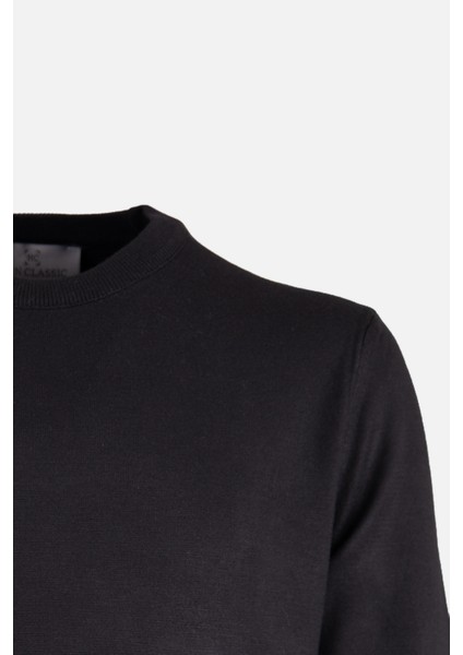 Erkek Bisiklet Yaka Triko Ikazak Pamuk Kaşmir Slim Fit Siyah fiyatları