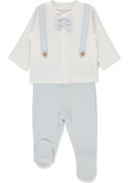 Jakarlı Iki Ip Patikli Pijama Takımı 2li (Baby Kıng/25) Mavi