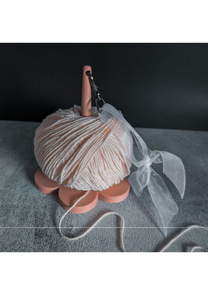 Taşınabilir Yumak Tutucu Yumak Çarkı Seyahat Örgü Punch Örgü Yumak Tutucu Tıg Yumak Kasesi (Fuşya)