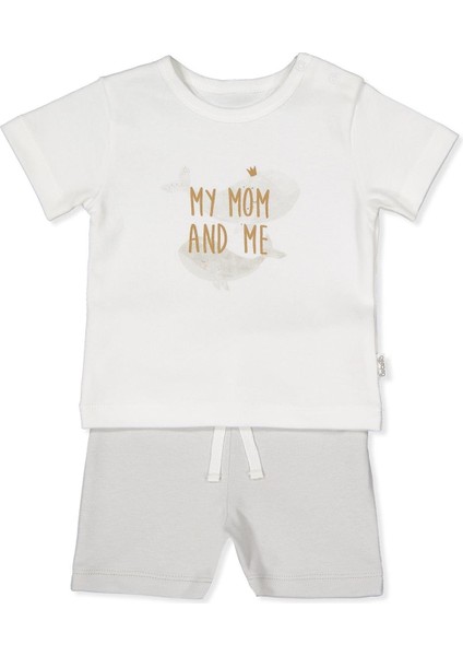 Interlok Şortlu Pijama Takımı 2li (Whales) Gri