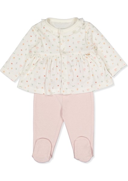 Organik Süprem Double Patikli Pijama Takımı 2li (Organıc My Mushroom) Gül Kurusu