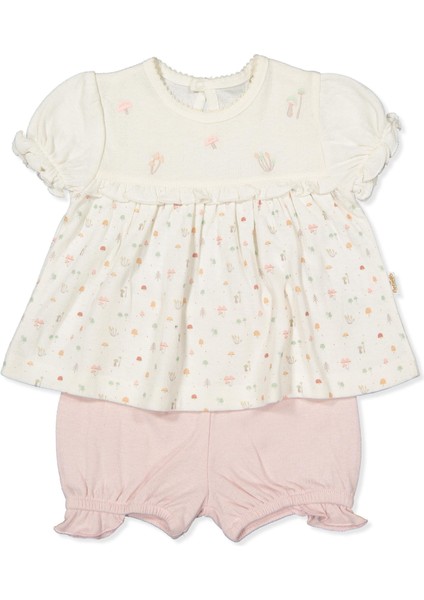 Organik Süprem Double Patiksiz Pijama Takım 2li (Organıc My Mushroom) Gül Kurusu