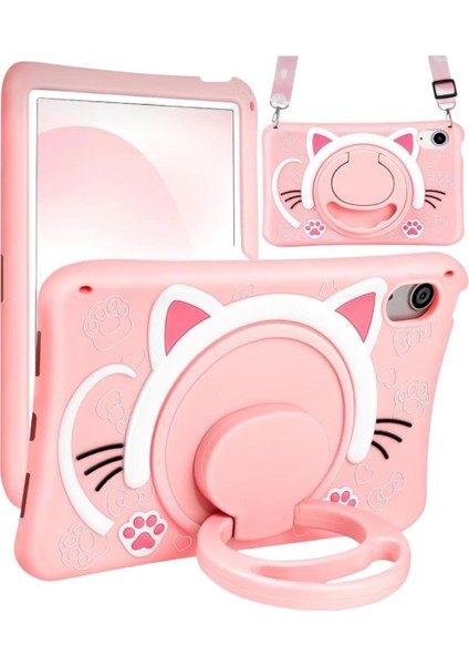 Kedi Karakterli Dayanıklı Çocuk Tablet Kılıfı Standlı Eğlenceli Koruyucu Kapak fiyatları