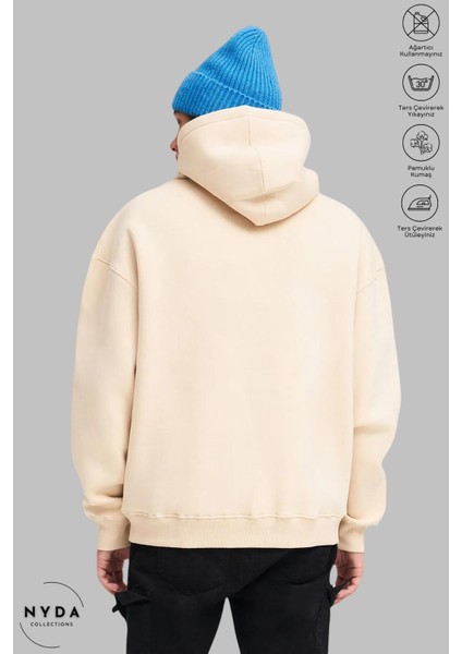 Oversize Penye Pamuk Unisex Hoodie Uzun Kollu Grinch Yılbaşı Baskılı Kapüşonlu Şardonlu Sweatshirt Nyda Collections indirimleri