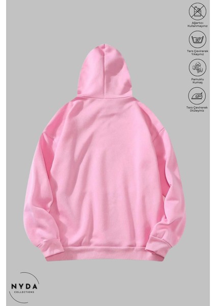 Oversize Penye Pamuk Unisex Hoodie Uzun Kollu Grinch Yılbaşı Baskılı Kapüşonlu Şardonlu Sweatshirt Nyda Collections indirimleri