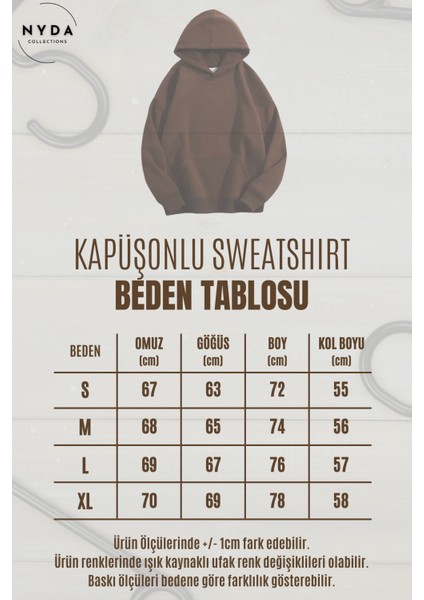 Oversize Penye Pamuk Unisex Hoodie Uzun Kollu Grinch Yılbaşı Baskılı Kapüşonlu Şardonlu Sweatshirt Nyda Collections