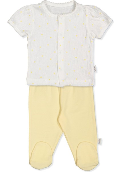 Süprem Patikli Pijama Takımı 2li (Mını Heart) Sarı