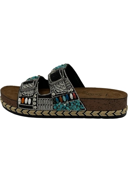 Anatomik Rahat Taşlı Boncuklu Kadın Terlik modelleri