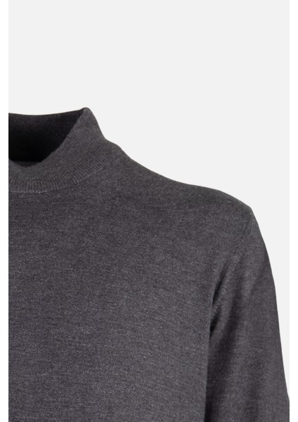 Erkek Yarım Balıkçı Yaka Triko Kazak Pamuk Kaşmir Slim Fit Antrasit fiyatları