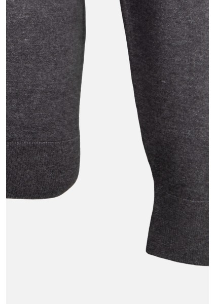Erkek Yarım Balıkçı Yaka Triko Kazak Pamuk Kaşmir Slim Fit Antrasit modelleri