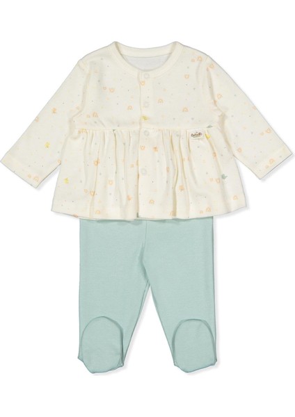 Organik Interlok Patikli Pijama Takımı 2li (Organıc Colorful Bırds) Mint