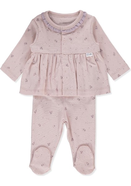 Ajurlu Patikli Pijama Takımı 2li (Nature) Pudra