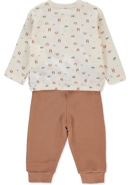 Interlok Patiksiz Pijama Takımı 2li (Wooden Car) Kahverengi fiyatları