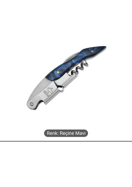 Tirbuşon Yeşil Saplı Paslanmaz Çelik Şarap ve Şampanya Açacagı Bira Açacağı Bar ve Ev