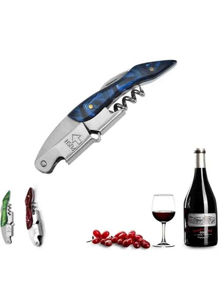 Tirbuşon Yeşil Saplı Paslanmaz Çelik Şarap ve Şampanya Açacagı Bira Açacağı Bar ve Ev fiyatları