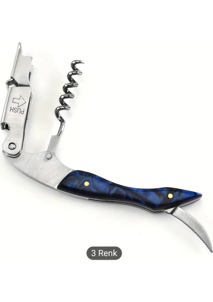 Tirbuşon Yeşil Saplı Paslanmaz Çelik Şarap ve Şampanya Açacagı Bira Açacağı Bar ve Ev fırsatları