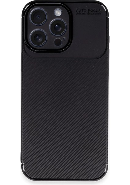 Iphone 16 Pro Kılıf Auto Focus Karbon Kapak - Siyah modelleri