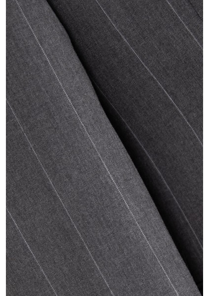 Erkek Kruvaze Takım Elbise Geniş Çizgili Kırlangıç Yaka Çift Yırtmaç Rahat Kalıp Gri fiyatları