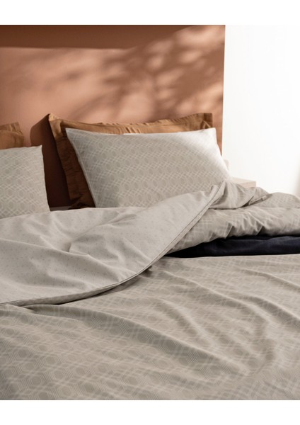 Onille Tek Kişilik Pamuklu Baskılı Nevresim Takımı - Bej indirimleri