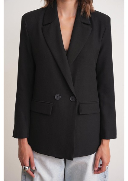 4516 Kadın Bezayağı Blazer Ceket Siyah indirimleri