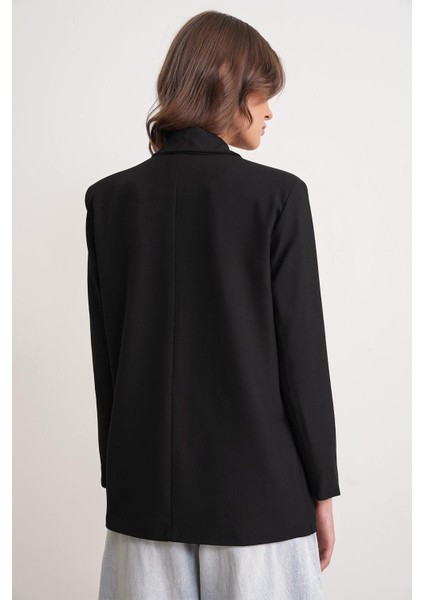 4516 Kadın Bezayağı Blazer Ceket Siyah