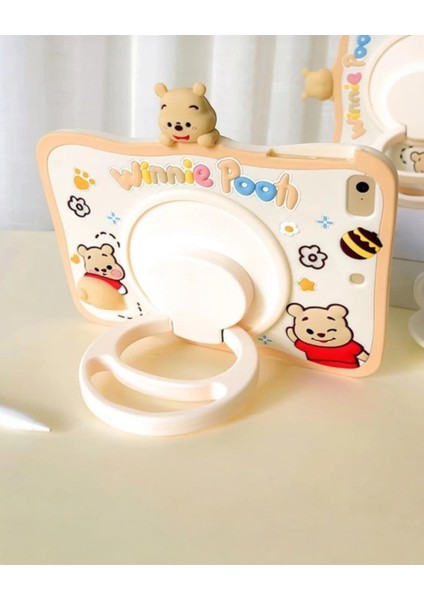 Winnie Karakterli Dayanıklı Çocuk Tablet Kılıfı Standlı Eğlenceli Koruyucu Kapak