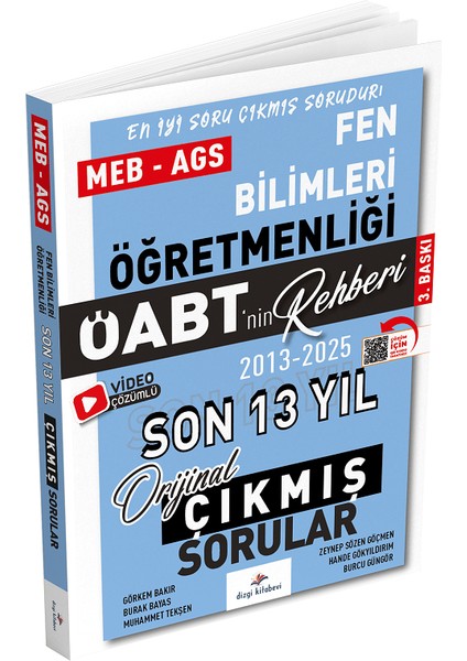 2026 Öabt Meb-Ags Nin Rehberi Fen Bilimleri Öğretmenliği Çıkmış Sorular Son 13 Yıl Çözümlü