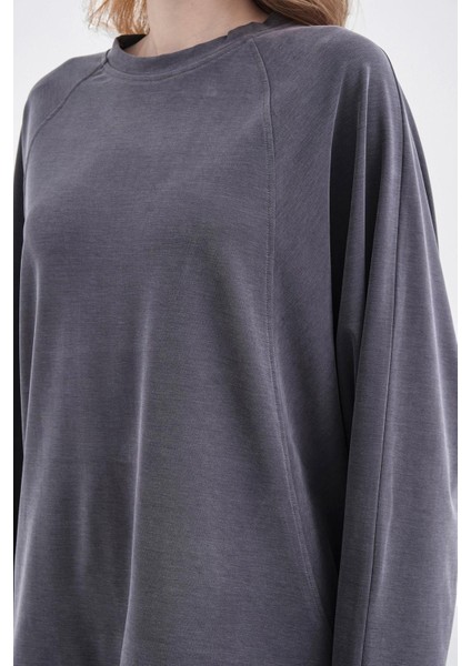 Füme Kadın Tencel Karışımlı Yumuşak Dokulu Bisiklet Yaka Basic Bol Paça Alt-Üst Takım fırsatları