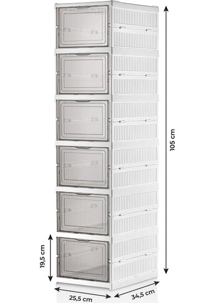 ( 6 Katlı ) Katlanabilir Ayakkabılık,taşınabilir Çok Amaçlı, Geniş, Katlanabilir Raf Beyaz Renk fiyatları
