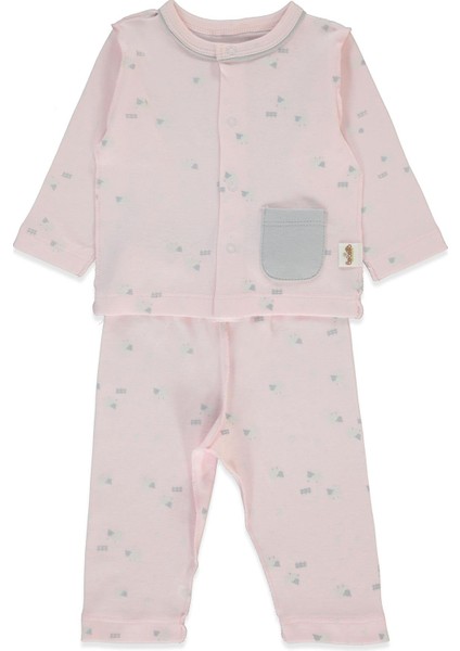 Organik Interlok Pijama Takımı 2li (Organıc Sleepy Sheepy) Pembe