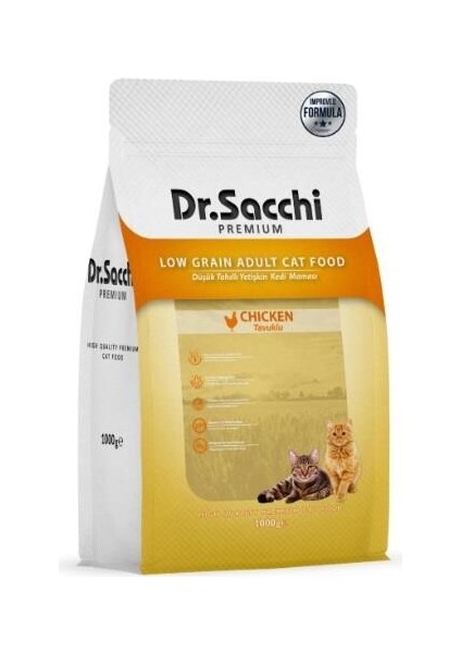 Premium Düşük Tahıllı Tavuklu Yetişkin Kedi Maması 1 kg
