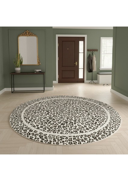 Leopar Desenli Yuvarlak Lateks Deri Halı fiyatları